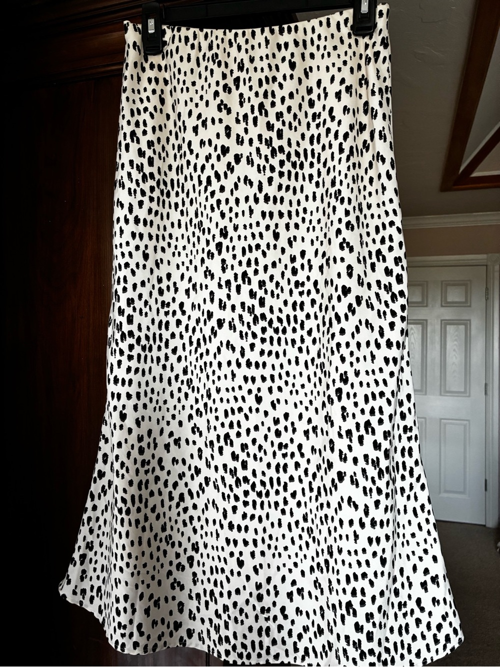 Altar'd State Black and White Spot A-Line Skirt